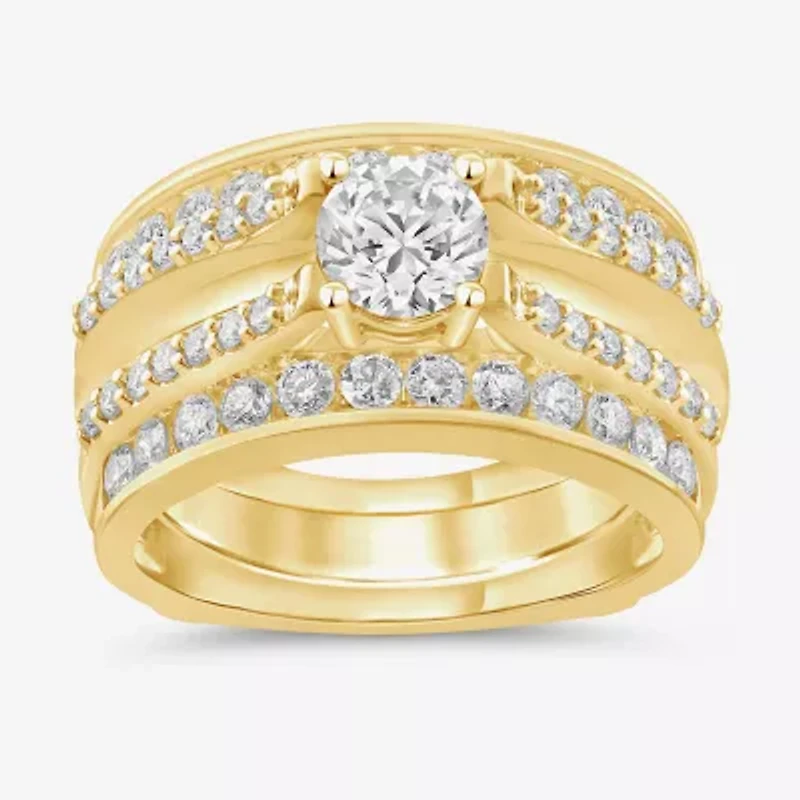 Womens / CT. T.W. Natural White Diamond 14K Gold Wedding Ring Guard