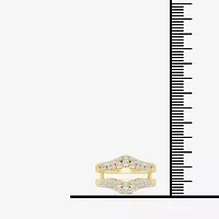 Womens 1 CT. T.W. Natural White Diamond 14K Gold Wedding Ring Guard