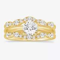 Womens 1/2 CT. T.W. Natural White Diamond 14K Gold Ring Guard