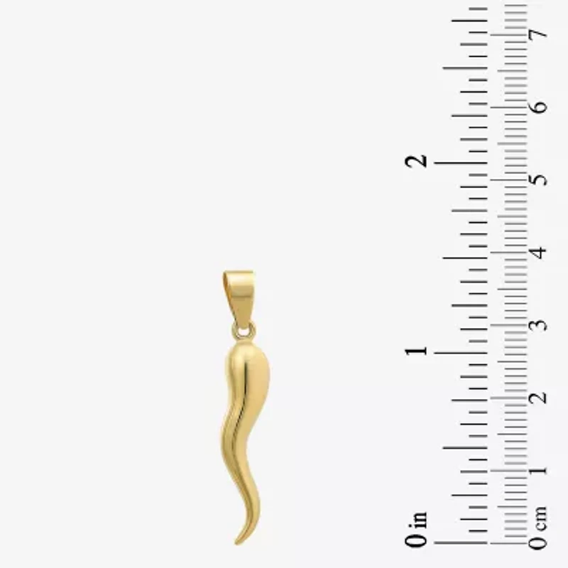 Italian Horn Mens 10K Gold Pendant