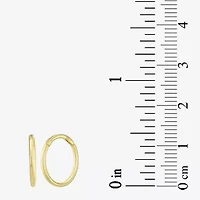 Mens 14K Gold 12mm Round Hoop Earrings