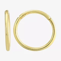 Mens 14K Gold 12mm Round Hoop Earrings