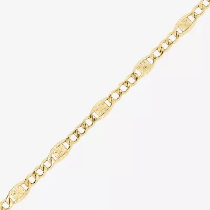 Womens 14K Gold 7.5 Inch Semisolid Figaro Chain Bracelet