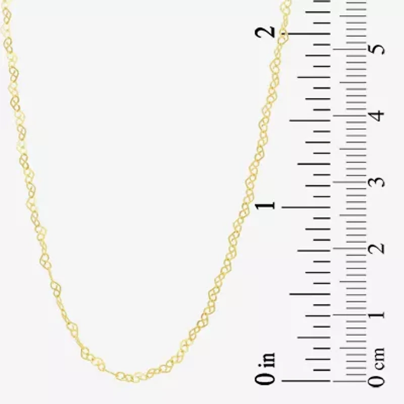 Unisex Adult 10K Gold 18 Inch Fashion Chain Necklace