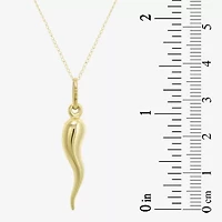 Italian Horn Unisex Adult 10K Gold 18 Inch Pendant Necklace