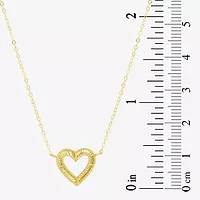 Womens 10K Gold Heart Inch Pendant Necklace