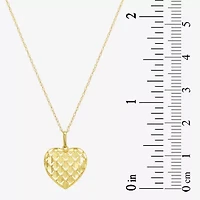 Womens 10K Gold Heart 18 Inch Pendant Necklace