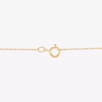 Womens White Cubic Zirconia 14K Two Tone Gold Oval Pendant Necklace