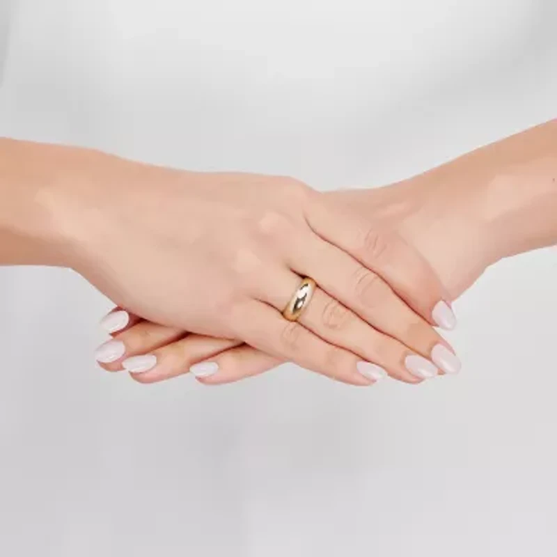 Womens 4MM 14K Gold Round Band
