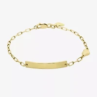 Womens 14K Gold 6 Inch Semisolid Link Id Bracelet