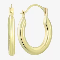 Womens 14K Gold 16mm Oval Hoop Earrings