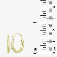Womens 14K Gold 16mm Oval Hoop Earrings