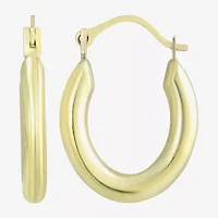 Womens 14K Gold 16mm Oval Hoop Earrings