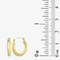 Womens 14K Gold 15mm Round Hoop Earrings
