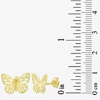 14K Gold 11.8mm Butterfly Stud Earrings