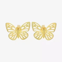 14K Gold 11.8mm Butterfly Stud Earrings