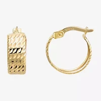 Womens 14K Gold 12mm Round Hoop Earrings