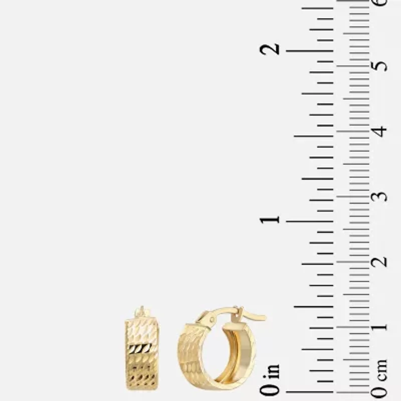 Womens 14K Gold 12mm Round Hoop Earrings