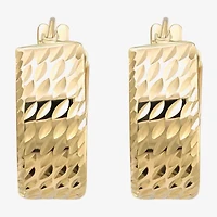 Womens 14K Gold 12mm Round Hoop Earrings