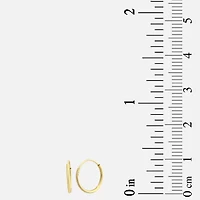 Womens 14K Gold 10mm Round Hoop Earrings