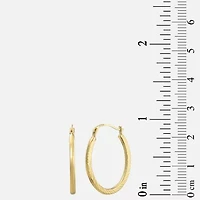 Womens 14K Gold 20mm Oval Hoop Earrings