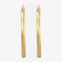 Womens 14K Gold 20mm Oval Hoop Earrings