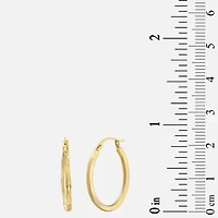 Womens 14K Gold 20mm Oval Hoop Earrings