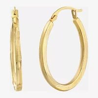 Womens 14K Gold 20mm Oval Hoop Earrings