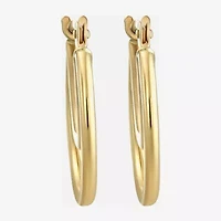 Womens 14K Gold 14mm Round Hoop Earrings