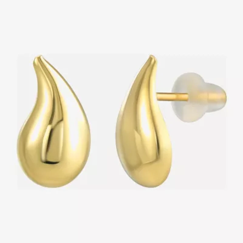 Womens 14K Gold Round Drop Earrings