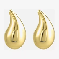 Womens 14K Gold Round Drop Earrings