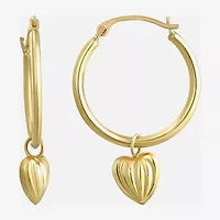 Womens 14K Gold 30mm Round Hoop Earrings