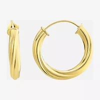 Made in Italy Womens 14K Gold 12mm Round Hoop Earrings