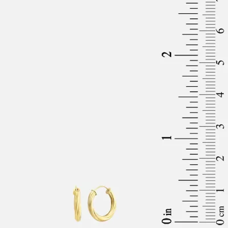 Made in Italy Womens 14K Gold 12mm Round Hoop Earrings