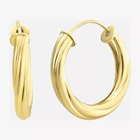 Made in Italy Womens 14K Gold 12mm Round Hoop Earrings