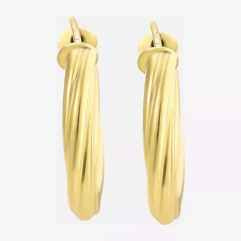 Made in Italy Womens 14K Gold 12mm Round Hoop Earrings