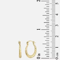 Womens 14K Gold 14mm Round Hoop Earrings