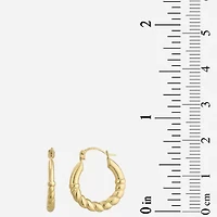 Womens 14K Gold Round Hoop Earrings