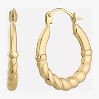 Womens 14K Gold Round Hoop Earrings