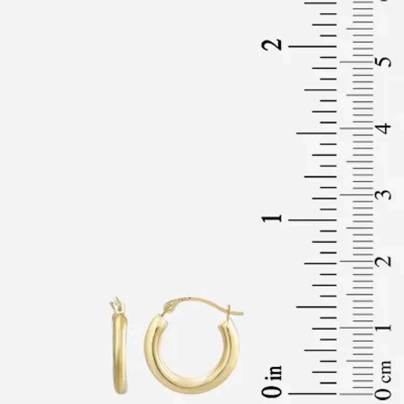 Womens 14K Gold Round Hoop Earrings