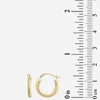 Womens 14K Gold Round Hoop Earrings
