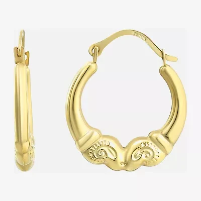 Womens 10K Gold 16.6mm Round Hoop Earrings