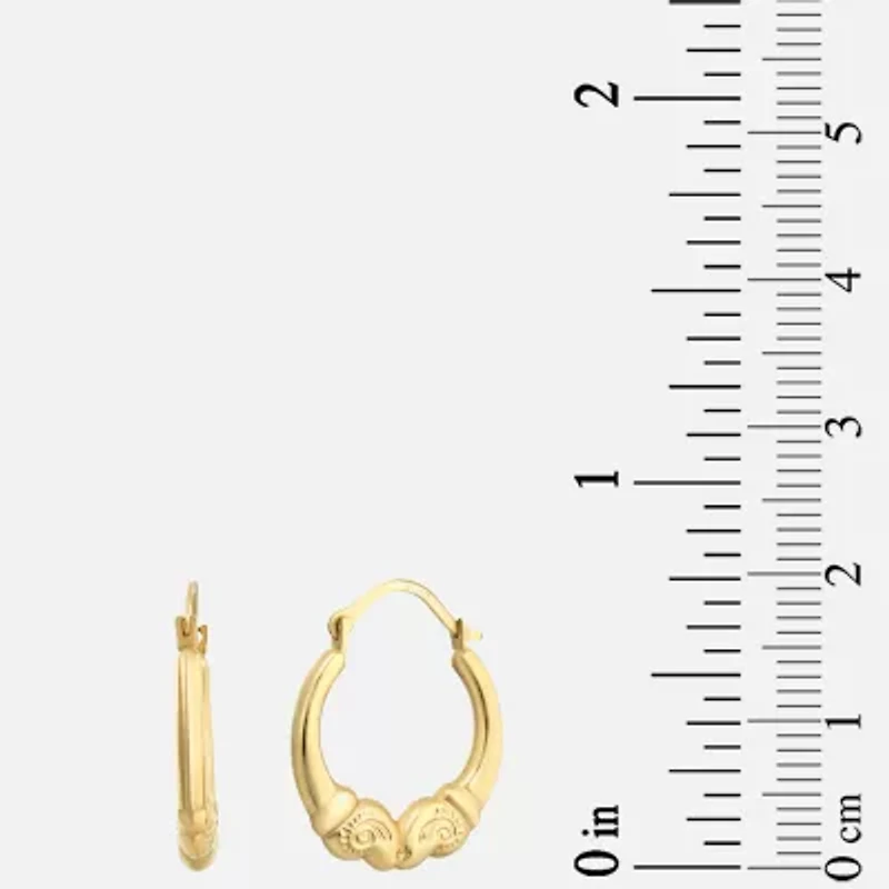 Womens 10K Gold 16.6mm Round Hoop Earrings