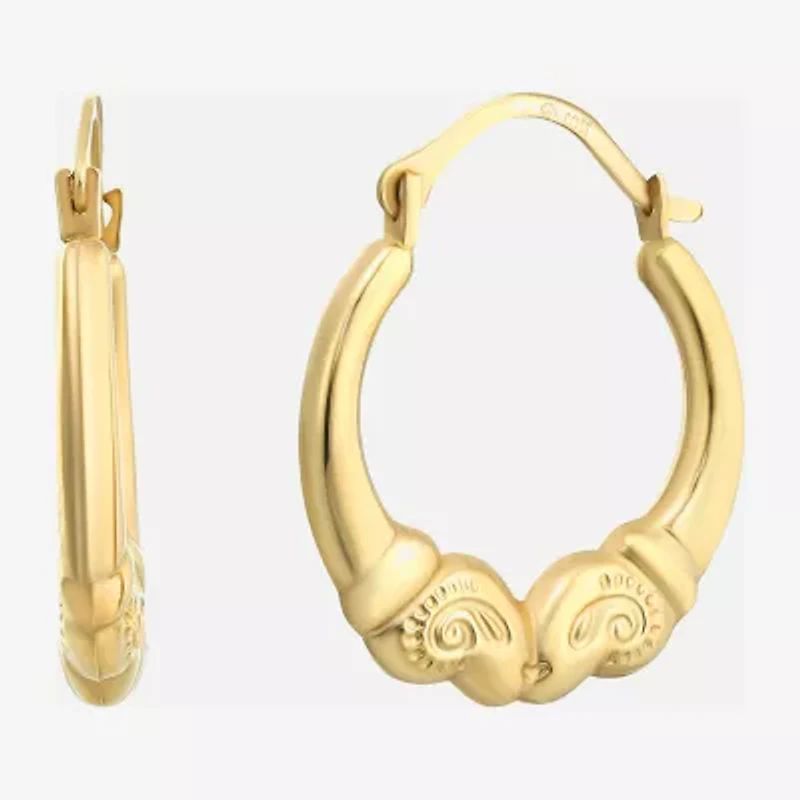 Womens 10K Gold 16.6mm Round Hoop Earrings