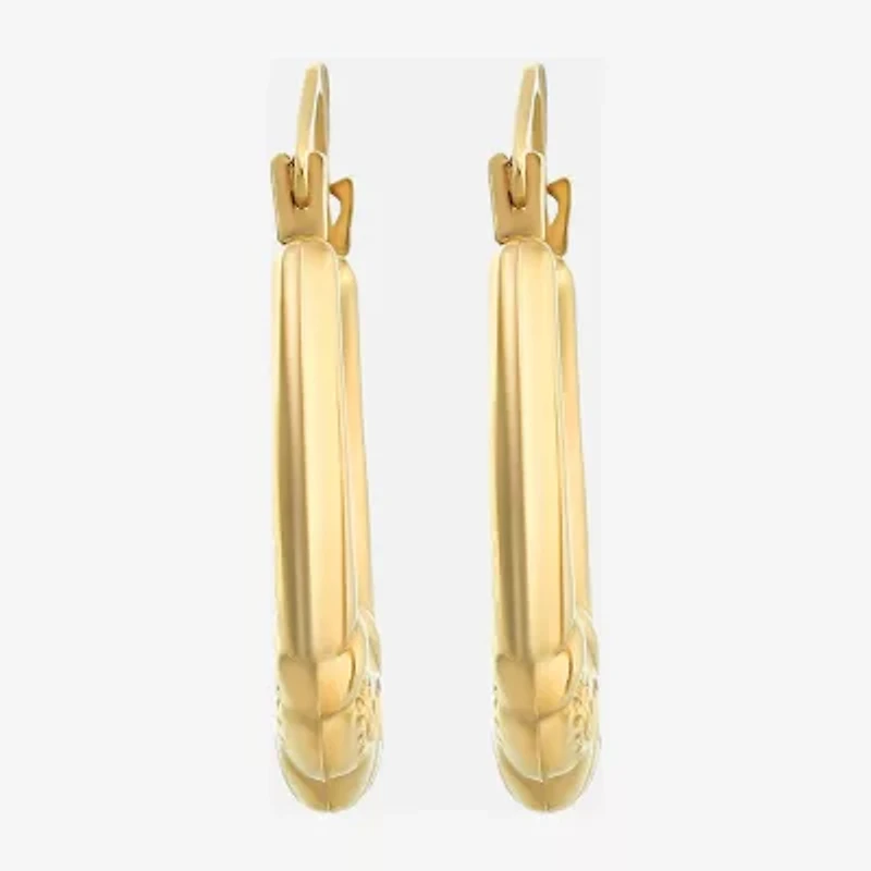 Womens 10K Gold 16.6mm Round Hoop Earrings