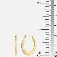 Womens 10K Gold 18mm Round Hoop Earrings