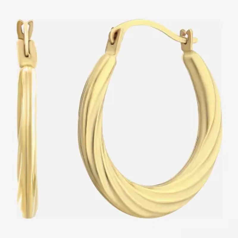 Womens 10K Gold 18mm Round Hoop Earrings