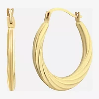 Womens 10K Gold 18mm Round Hoop Earrings