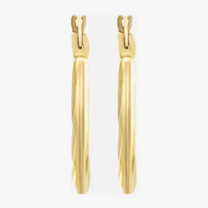 Womens 10K Gold 18mm Round Hoop Earrings