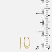 Womens 10K Gold 14.5mm Oval Hoop Earrings